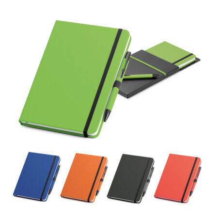 Set di penna a sfera e block note A5