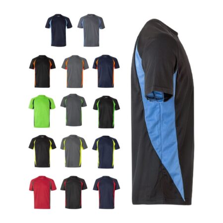 T-shirt tecnica bicolore in poliestere