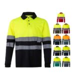 Polo bicolore con maniche lunghe