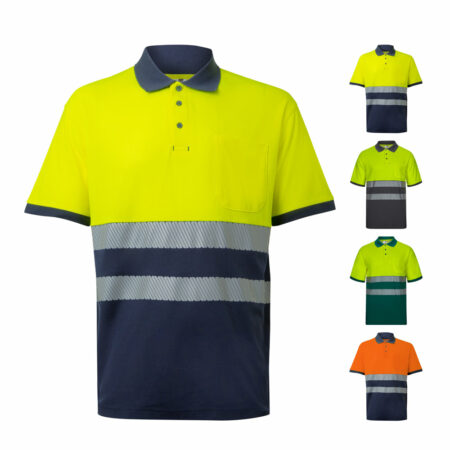 Polo bicolore piqué con maniche corte