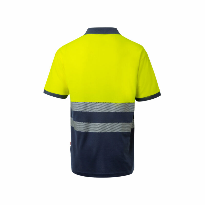 Polo bicolore piqué con maniche corte - immagine 2