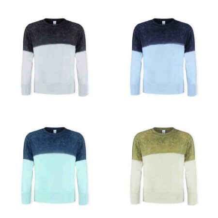 Felpa unisex bicolore con effetto lavato