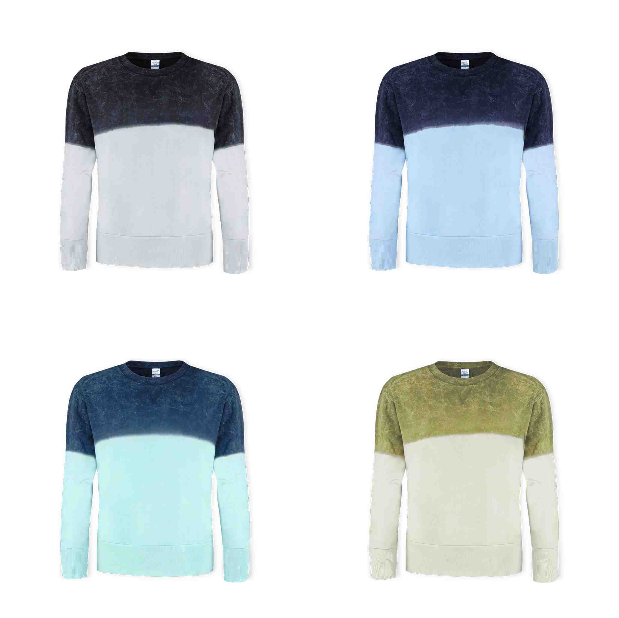 Felpa unisex bicolore con effetto lavato