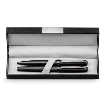 Set di penna a sfera e roller in metallo