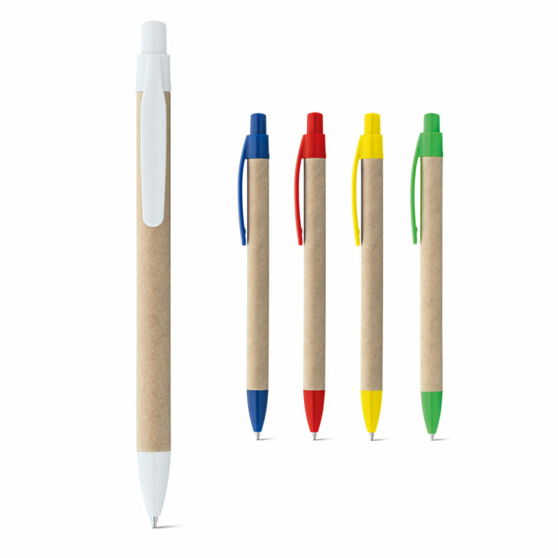 Penna a sfera in carta kraft con clip