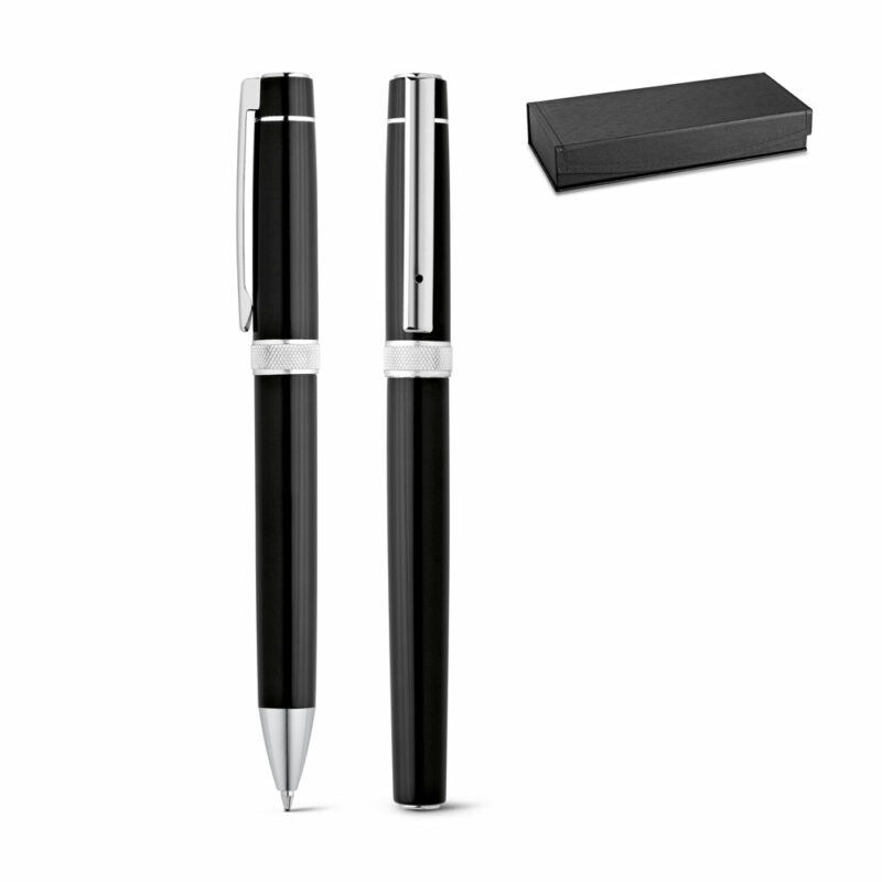 Set di penna roller e penna a sfera in metallo