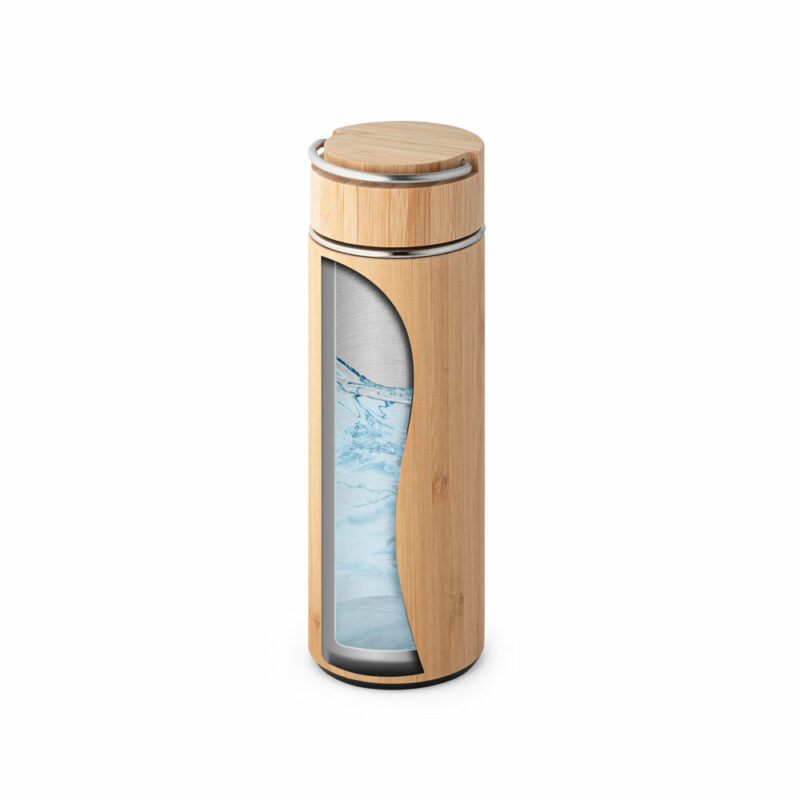 Borraccia termica in bambù e acciaio inox 440 mL - immagine 5