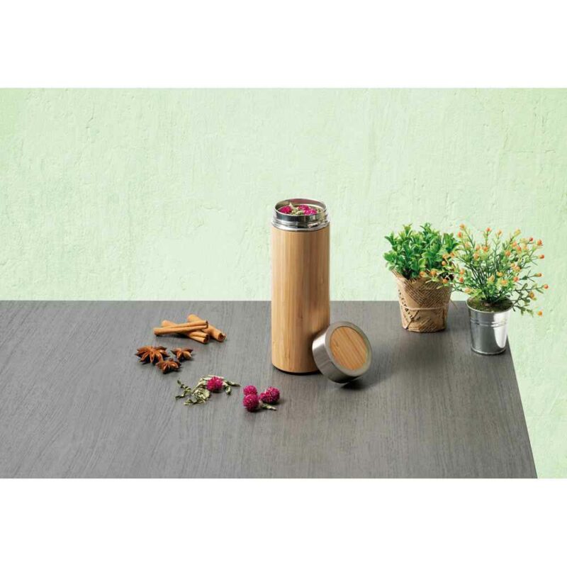 Borraccia termica in bambù e acciaio inox 430 mL - immagine 9